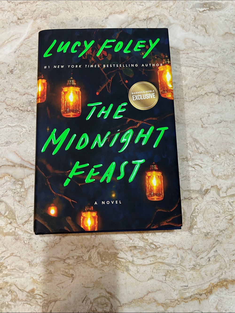 Lucy Foley "The Midnight Feast" Hardcover - Black & Neon Green Cover